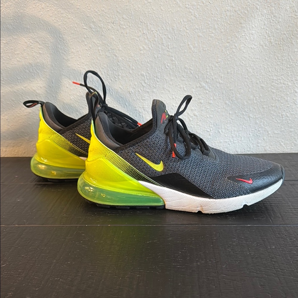 Nike Air Max 270 Black and Neon Yellow Shoes